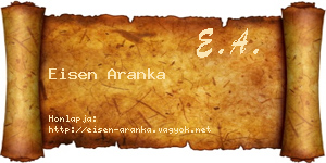 Eisen Aranka névjegykártya